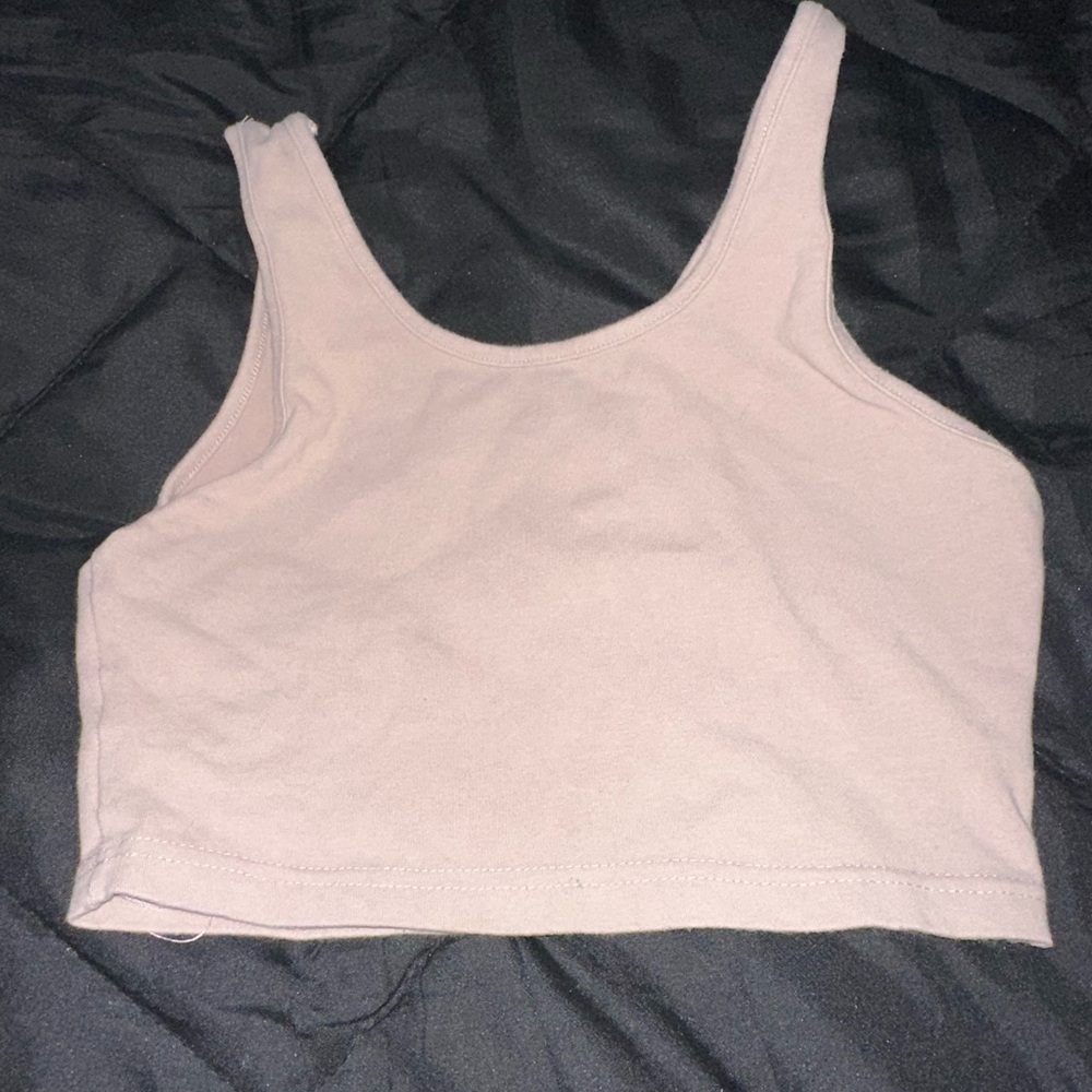 YesStyle Pink Fitted Crop Tank Top